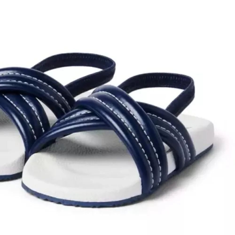 Janie and Jack 100048929 Navy Blue Cross Strap Pool Slide NWT